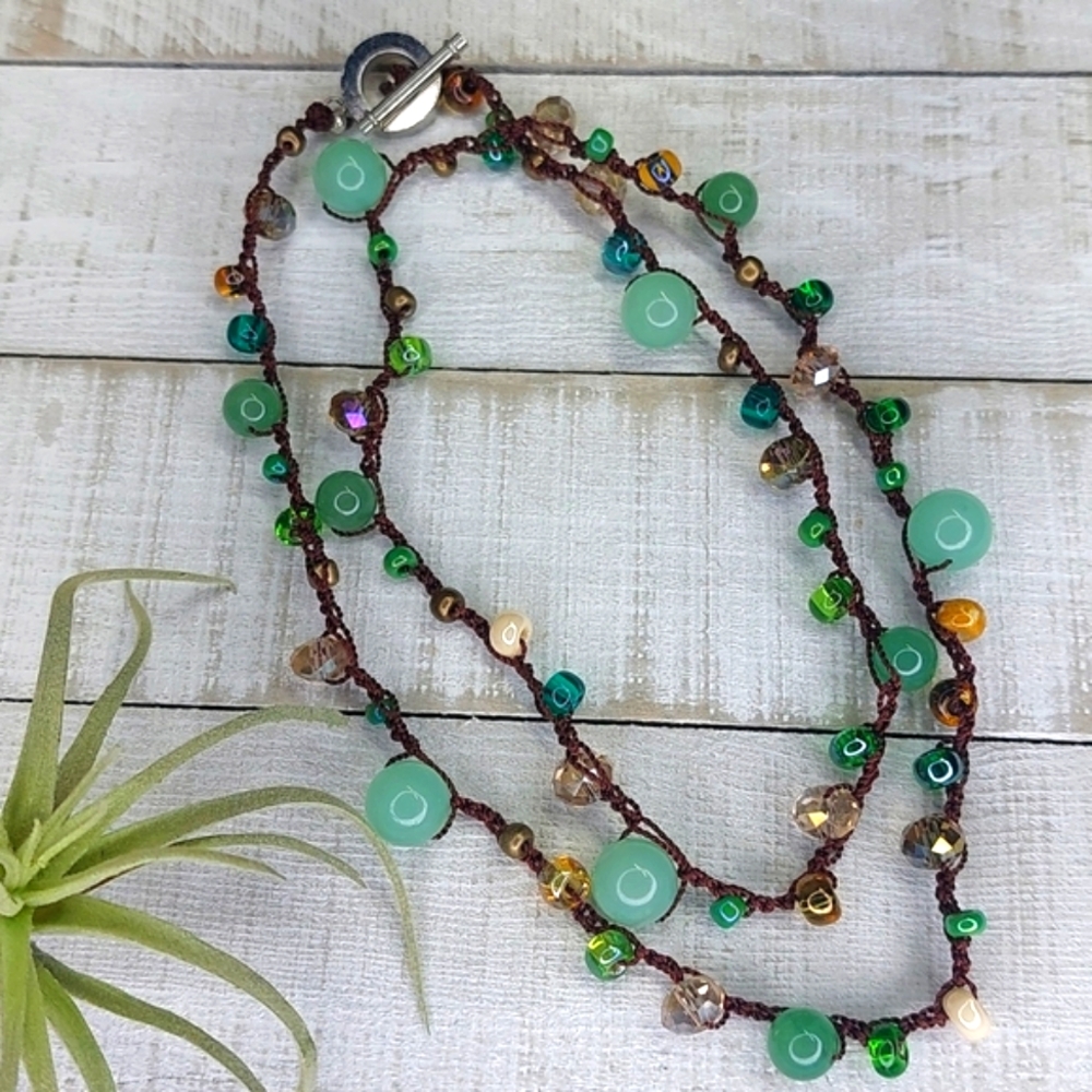 Hand Crafted Green Aventurine Crystal Necklace Artisan made by Rust Belt Raised